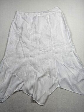 Chico's White Paneled Handkerchief Hem Skirt